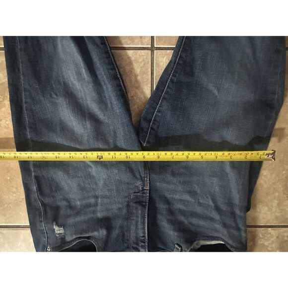 Levi Strauss 30 711 Skinny Ankle Distressed Jeans Pants Dark Blue - Picture 9 of 9